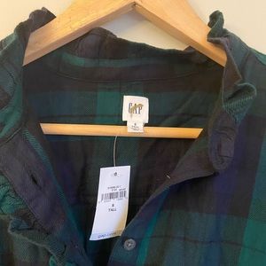 GAP Dresses - NWT Gap Plaid Ruffle-Neck Popover Shirtdress GAP Dresses - NWT Gap Plaid Ruffle-Neck Popover Shirtdress